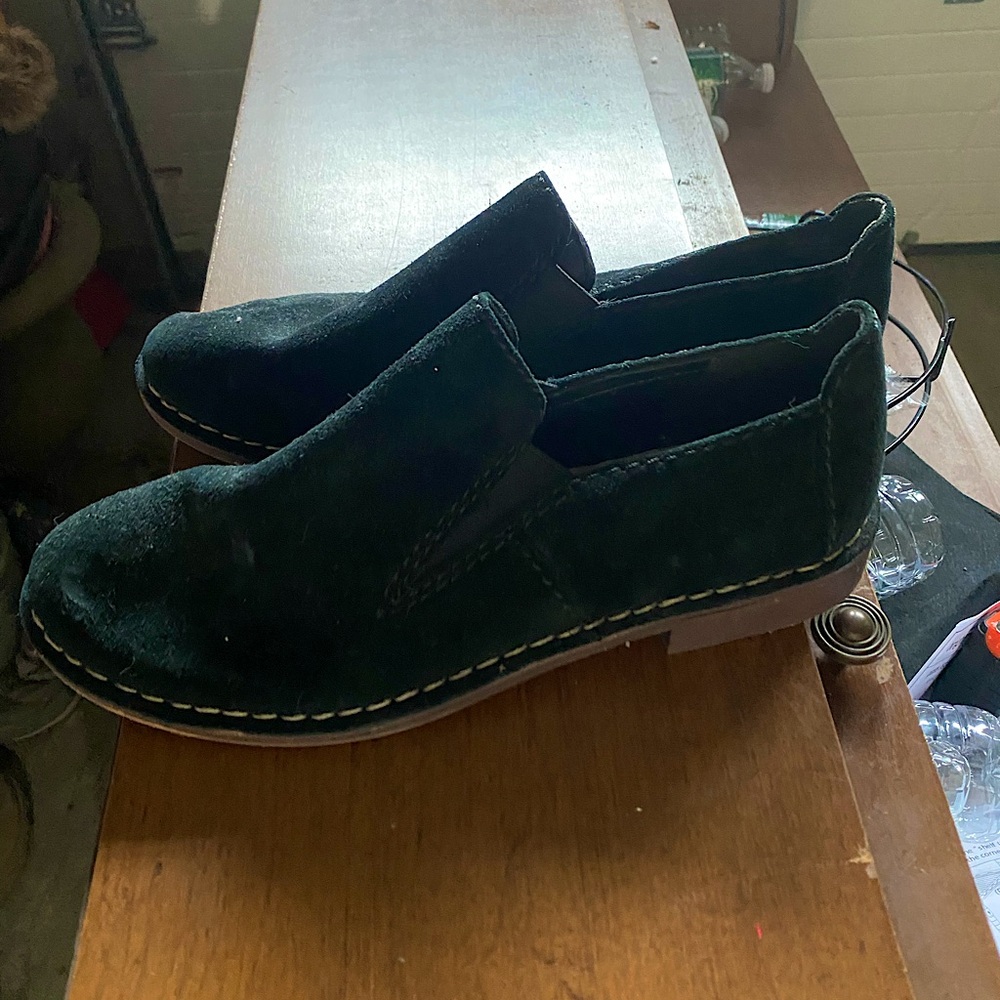 Black Suede Clarks Booties Size 10